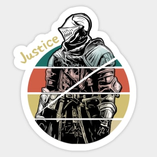 Cool Retro Knight: Justice Sticker